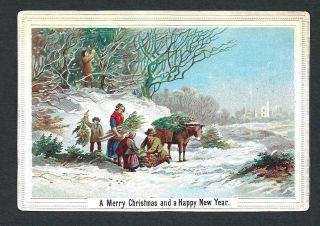 K56 - Family Gathering Holly - 1867 - Goodall - Victorian Xmas Card