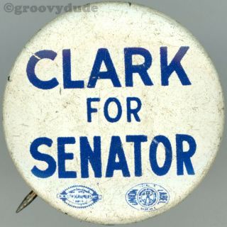 Senator Joseph S Clark For Us Senate Pennsylvania Pa Campaign Pin Pinback Button