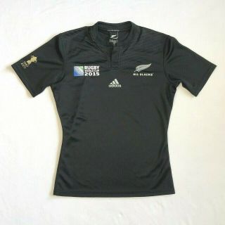 All Blacks Adidas Zealand Rugby World Cup 2015 Jersey Shirt Men Size Medium