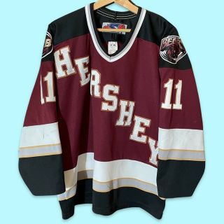 Hershey Bears S&p Team Jersey Adult Size M Medium Knit Burgundy Ahl Nhl 11