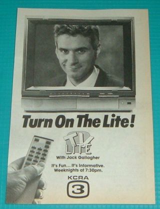 1987 Kcra Tv Ad Tv Lite With Jack Gallagher Sacramento,  California Comedian