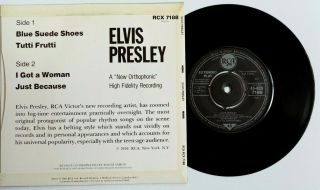 MINT/UNPLAYED Elvis Presley Blue Suede Shoes EP (RCX 7188) 45 7 