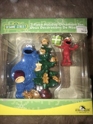 Kurt S.  Adler Sesame Street Christmas Ornaments Elmo Cookie Monster 2006 B21