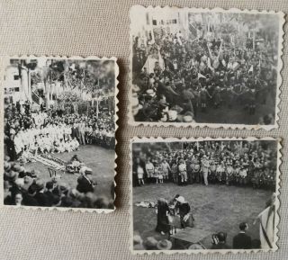 稀少的1937年中國童子軍舉行慶祝活動全景老照片3幅 Scouts Of China 3 Chinese Old Photos Document