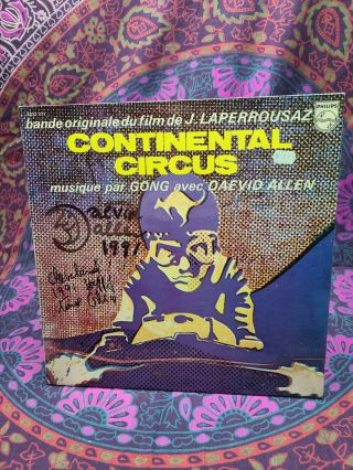 Signed Planet Gong Daevid Allen Continental Circus Autographed Made In France
