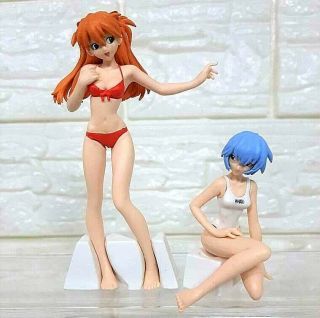 Evangelion Eva Girls Asuka Langley Rei Ayanami Swimsuit Bandai Figure Set 1