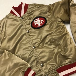 Vintage San Francisco 49ers Starter Proline Satin Jacket Youth Kids M Gold Coat 2