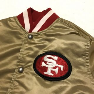 Vintage San Francisco 49ers Starter Proline Satin Jacket Youth Kids M Gold Coat 3