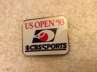 1993 (93) Us Open Tennis - Cbs Sports Media Pin - Pinback Rare