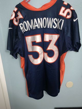 Authentic Nike Proline Bill Romanowski Denver Broncos Jersey Size - 52