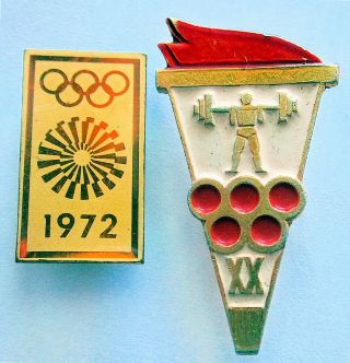 Munich 1972,  Xx Olympic Games Logo,  Weightlifting 2 Pins