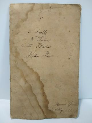Antique Handwritten Sheet Music Germany Frederic Blasius 1829 Heinrich Gunther