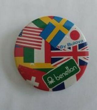 Vintage 1985 United Colors Of Benetton Lapel Button / Pin By Bulova Rare