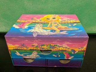 Lisa Frank Cassie Surfer Girl Mirrored Stationery Box With