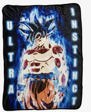 Dragon Ball Z Ultra Instinct Fleece Throw Blanket 45 X 60 Nwt