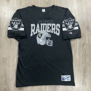 Vintage Champion Los Angeles Raiders Jersey T - Shirt Mens Large Black Nfl 80s Usa
