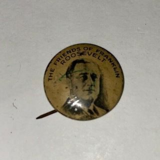 1936 The Friends Of Franklin Roosevelt Pin Back Button Litho Politics Aa N783 Pa
