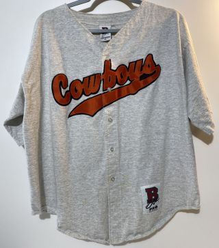 Vintage Usa Boa Oklahoma State University Osu Cowboys Baseball Jersey Size Xl