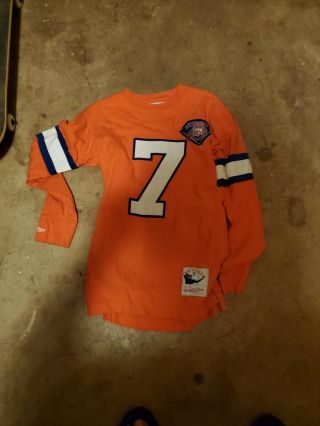 Denver Broncos Jersey T - Shirt John Elway Size Small 75 Year Long Sleeve