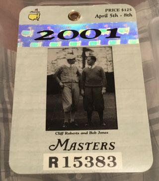 2001 Masters Ticket Badge Tiger Woods Wins Golf Badge Pga Augusta National