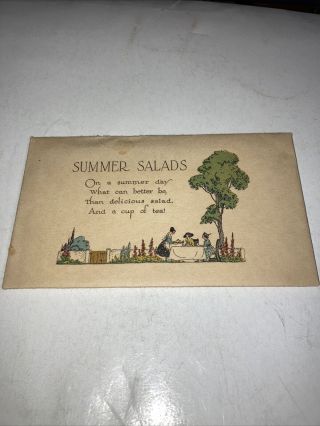 Vintage Rust Craft Boston Summer Salad Recipe Cards With Card Folder