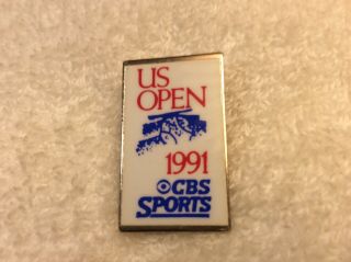 1991 (91) Us Open Tennis - Cbs Sports Media Pin - Pinback Rare