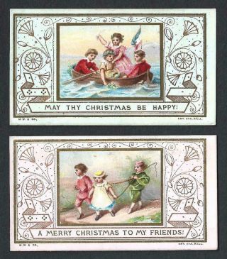 Q52 - Children Chromos - Matched Goodall Small Victorian Xmas Cards