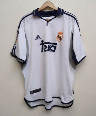 Real Madrid Home Shirt 2000 2001 Adidas Vintage Jersey Camiseta L