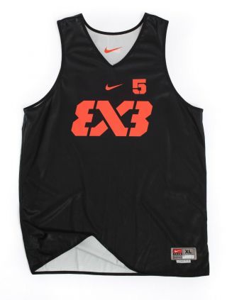 Mens Nike Fiba 3x3 Reversible Basketball Jersey Made In Usa Black Size Xl