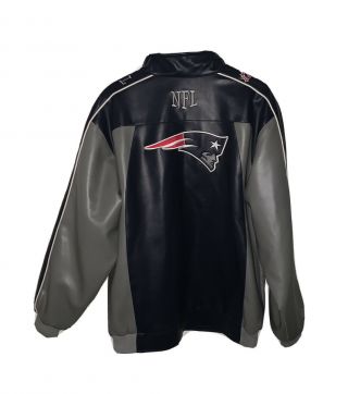 Vintage England Patriots Nfl Leather Jacket Size Medium