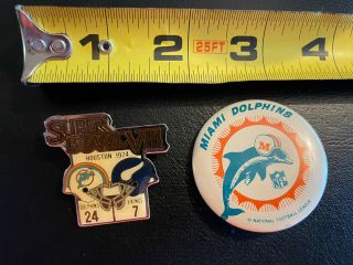 Vintage Pin - Miami Dolphins Nfl Football & Bowl Viii Hat Pin