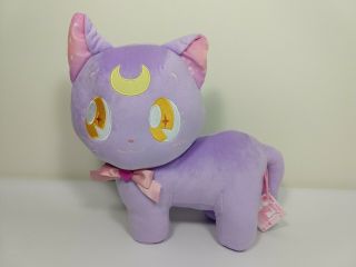Nwt Anime Sailor Moon Luna Cat Plush Doll Purple Bow Bandai Large 15 In.  Stuffed