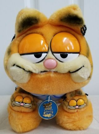 Vintage Garfield The Cat In Pajamas And Slippers Plush Toy