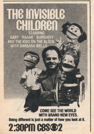 Tv Ad Barbara Aiello & The Kids On The Block Puppets Gary Burghoff Of Mash