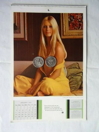 1970 Playboy Wall Calendar - Connie Kreski / Angela Dorian / Cynthia Myers