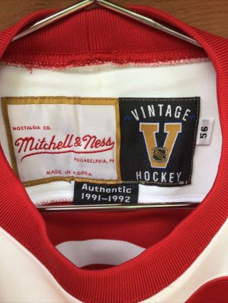 100 Authentic Pro 56 Detroit Red Wings 1991 - 92 Vtg Mitchell And Ness Jersey 3