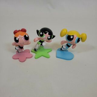 Vintage Cartoon Network Powerpuff Girls Pvc Set 2000 Bubbles Blossom Buttercup