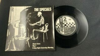 The Specials Ghost Town 2 Tone Paper Labels Two 7 " 45 Single 1st Press Ex/ex,