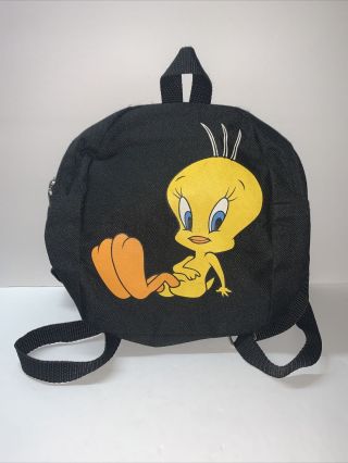 Vintage 1999 Looney Tunes Tweety Bird Mini Backpack Black