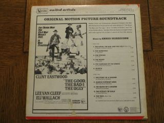 Ennio Morricone ‎– The Good,  The Bad And The Ugly (Soundtrack) 1967 LP VG,  /VG, 2