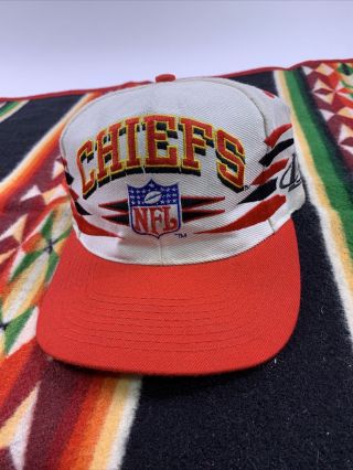 Vtg 90s Kansas City Chiefs Logo Athletic Diamond Sports Snapback Hat Specialties