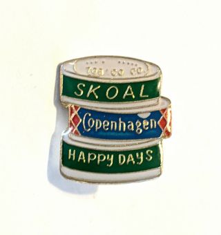 Skoal Copenhagen Happy Days 7/8 " Enamel Lapel Pin Pinback Vintage
