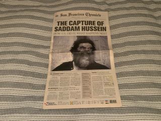 Dec 15 2003 San Francisco Chronicle Saddam Hussein Captured Newspaper Section A