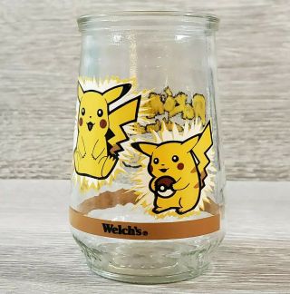 1999 Nintendo Pokemon 25 Pikachu Promotional Welch’s Jelly Jar Juice Glass