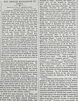 Chinese Opium War - Tah - Lien - Hwan Bay - Taku Forts Two (2) 1860 Newspapers