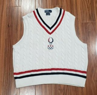 Olympic Sweater Polo Ralph Lauren 2008 Sweater Vest Team Usa Beijing Size Xxl