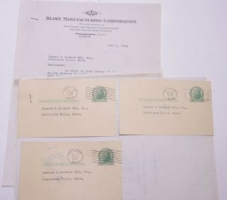 1934 Lamson Goodnow Post Card Blake Mfg Corp Clinton Ma Stamps Ephemera L247h