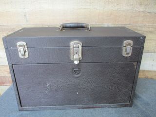 Early Vintage Kennedy Kits Machinist Tool Box 7 Drawers & Description Tags