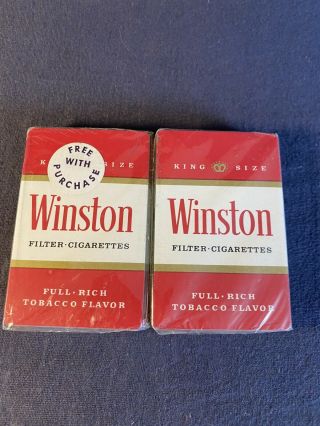 Vintage Winston Filter Cigarettes Playing Cards Advertising Double Deck