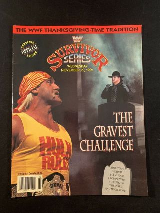 Wwf Wrestling Program Survivor Series 1991 Hulk Hogan Undertaker Sid Snake Piper